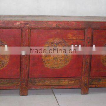 Chinese antique hand painting mongolia cabinet