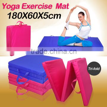 6x2'x2" Gymnastics Gym Folding Exercise Aerobics Mats Pink Stretching Yoga Mat