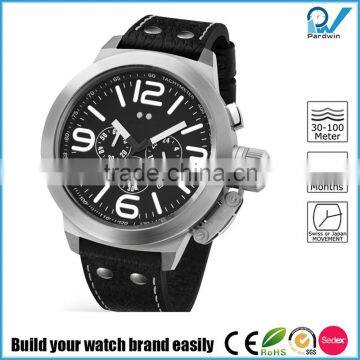 Build your watch brand easily multifuctional movement japanese watch brands men 30 meters-100 meters water resistant big case