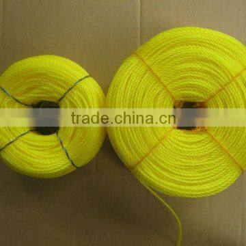 yellow PE twisted rope