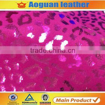Colorful Raw Material Fashion Leopard Pattern Printed Suede Fabric for Making Shoes photo-2