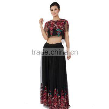 China Women Clothing Manufacturers 2016 Two Piece Samba Dresses for Tropical Party Mother of the Bride Skirt and Top Dresses photo-3