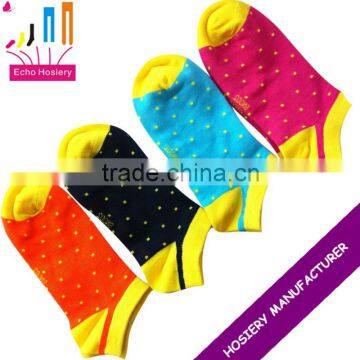 ladies boat socks with small dots