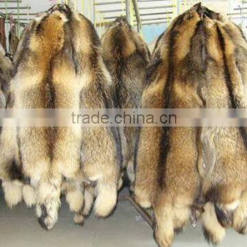 100% Natural Genuine raccoon fur skin for garment