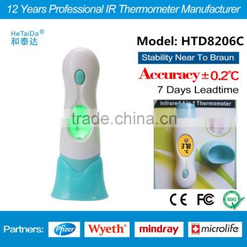 2016 HTD8206C Baby Infrared Thermometer 4 in 1 Thermometer Smart Thermometer