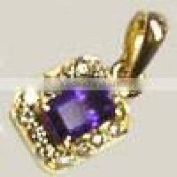 Pendant With Amethyst & Diamond