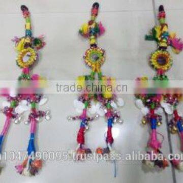 Vintage Indian Handmade Tribal Kutch Banjara Tassels Colored Decorative Key Chain Beaded Handmade Mirror Work Key Chain