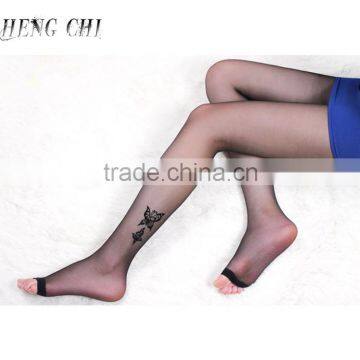 glossy korea open toe tattoo women tights pantyhose