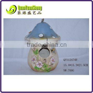 Resin creative mushroom shape bird house for garden decoraiton