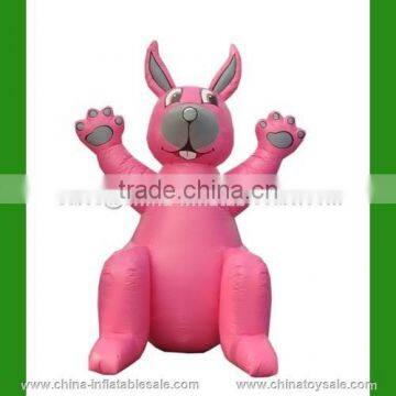 China Manufacturer hot sale inflatable giant cartoon pink rabbit H7-0111