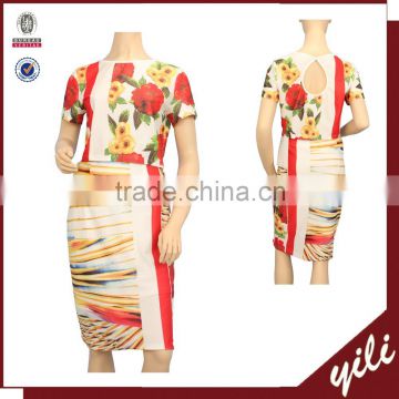 2015 newest design women suit printed elegant ol ladies suit