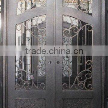 Wrought iron double door