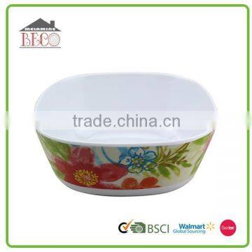 High quality flowers melamine modern fruit bowl