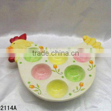 Easter chicken ceramic decorative egg holder