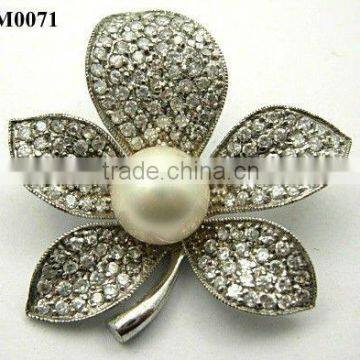 large bridal flower pearl brooch