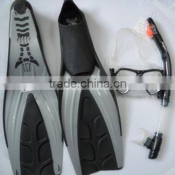 Hotest diving sets long diving fins new design snorkels and classical masks F04M21S08