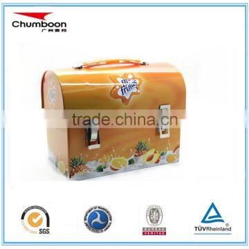 hot sales portable tin box for foods packaging, lid with handle,body with lock