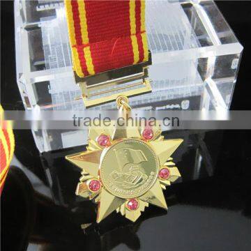 Custom Production Metal Award Medal / Diamond Military Medal / Star China Military Medal photo-2