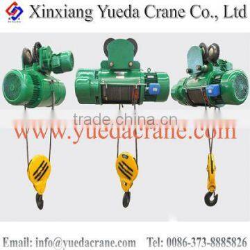 wire rope 2t electric hoist with trolley