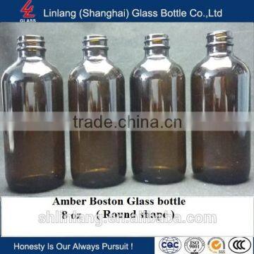 Amber boston glass bottle