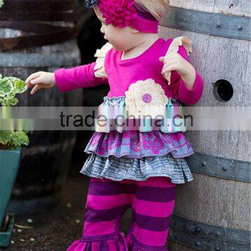 wholesale autumn winter organic cotton toddler girls romper suit