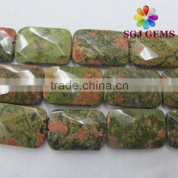 20x30Unakite,faceted rectangle Semi precious stone beads