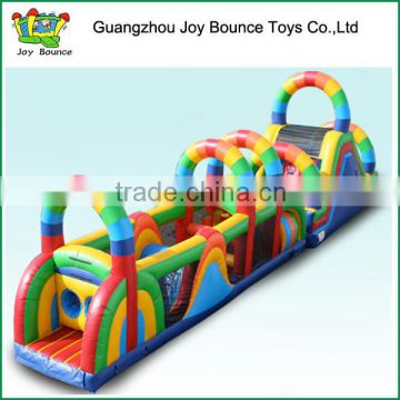 colorful jungle inflatable turbo rush obstacle course