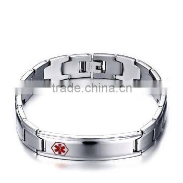 Mens Medical Alert ID Tag Stainless Steel Identification Bracelet                        
                                                Quality Choice