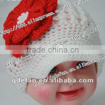 wholesale 100% cotton summer hats 2012 hair accessory cheap price hats cute white baby caps with fowers