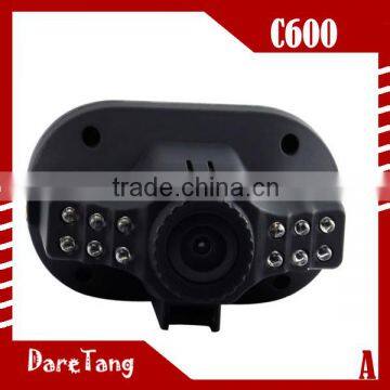 Factory direct hot sale 1.5inch screen 12pcs IR lights C600 12v car cctv dvr system