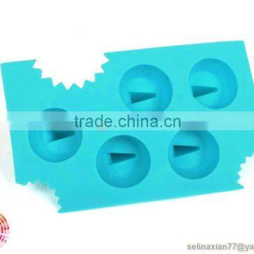 5 Cavity Silicone Drink Ice Tray Cool Shark Fin Shape Ice Cube Tray Freeze Mold Ice Maker Mold photo-6