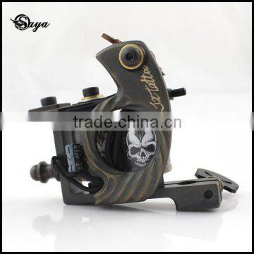 Newest Novelty Pure Copper Carving Letter Skull Printing Coils Tattoo Machines