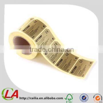 Gold Color UV Ink Roll Marked Label Stickers