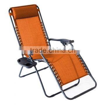 Orange fabric adjustable leisure chair