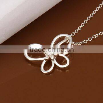 2015 Wholesale Alibaba express butterfly 925 silver pendant necklace