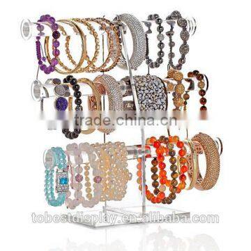 beautiful 3 tiers clear acrylic bracelet display,acrylic bangle display,acrylic jewelry display stand