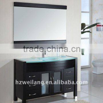 48" Solid wood Glass Bathroom Vanity