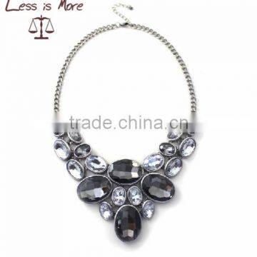 2015 Fashion large crystal stone necklace,statement necklace