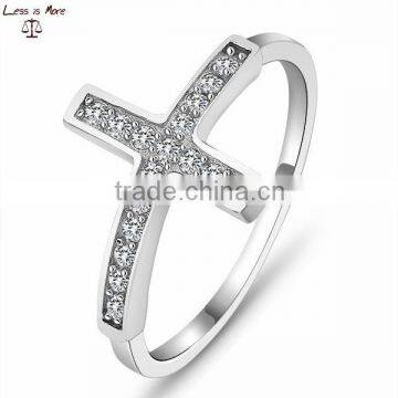 925s sterling silver cz cross ring design