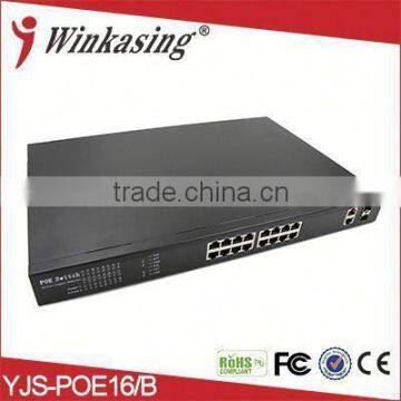poe ethernet switch 10 or 100mbps half-duplex poe switch YJS-POE-16B
