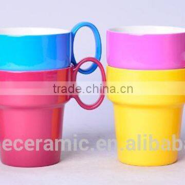 Food grade colorful stackable coffee mugs