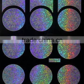 Round Shape Silver Laser Hallow Nail Stencil photo-4