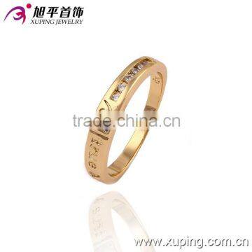 13326 Xuping fashion jewelry China wholesale 18k gold ring designs luxury glass rings charm jewelery for women