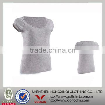 Bamboo Spandex Cap Cuff Short Sleeve O Neck T Shirts For Women