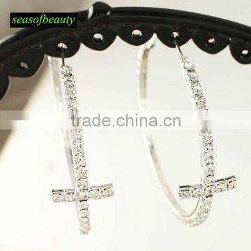 wholesale fashion cross rhinestone earring