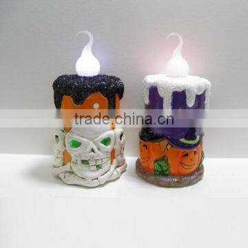 Popular candle design LED light ceramic halloween decor