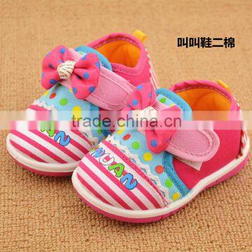 02 2015 Autumn winter cotton baby first walker baby bowknot shoes