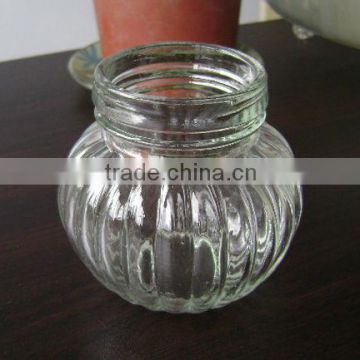 transparent glass jar