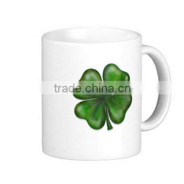 Real irish celtic four leaf clover ceramic drinking mugs