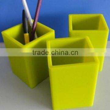 2015 custom logo silicone/plastic pen holder/container for gift